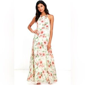 New w/o Tags. 2016 never worn Lulu’s Heaven Scent Ivory Floral Print Maxi Dress.